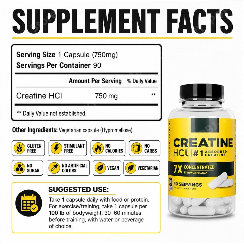 Creatine HCl 750mg 90 Capsules - огляд і ціна Nutrition In Fitness